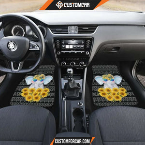 Elephant Love Sunflowers Car Floor Mats Car Accessorries 