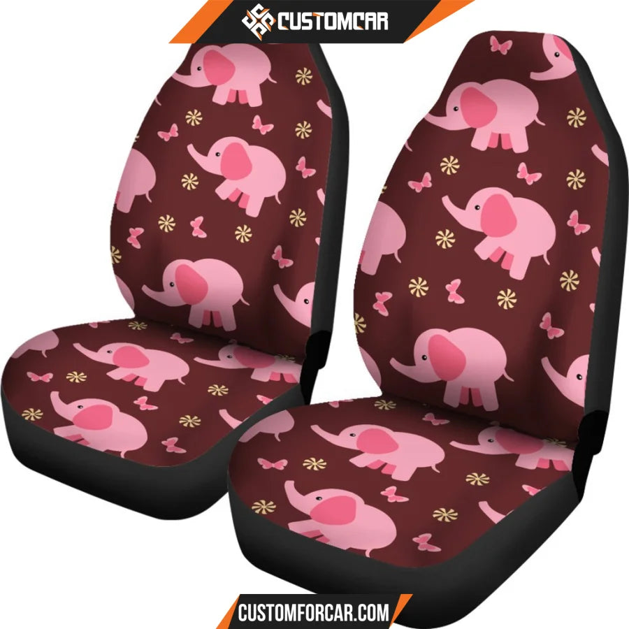 Elephant Pink Cute Animal Car Seat Covers - Car Seat Covers 