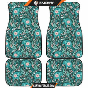 Elephants Jungle Pattern Front And Back Car Mats Car 