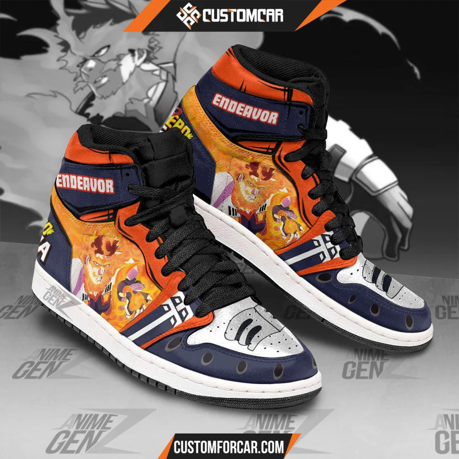 Enji Todoroki Endeavor JD Sneakers Custom Anime My Hero