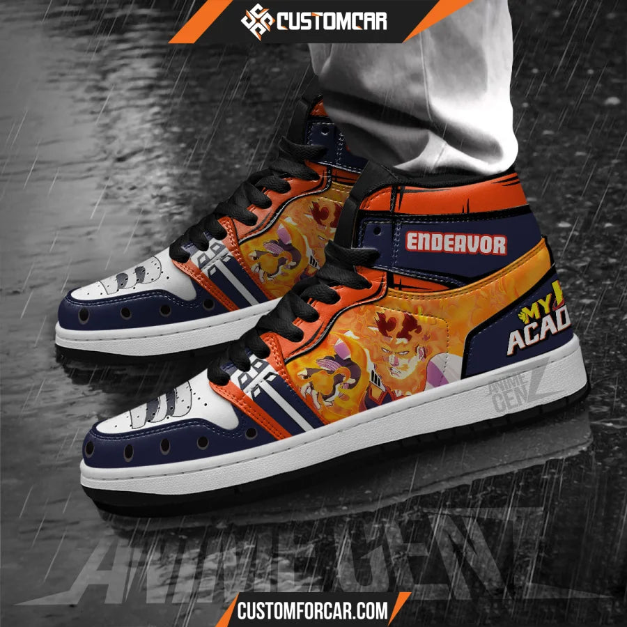 Enji Todoroki Endeavor JD Sneakers Custom Anime My Hero