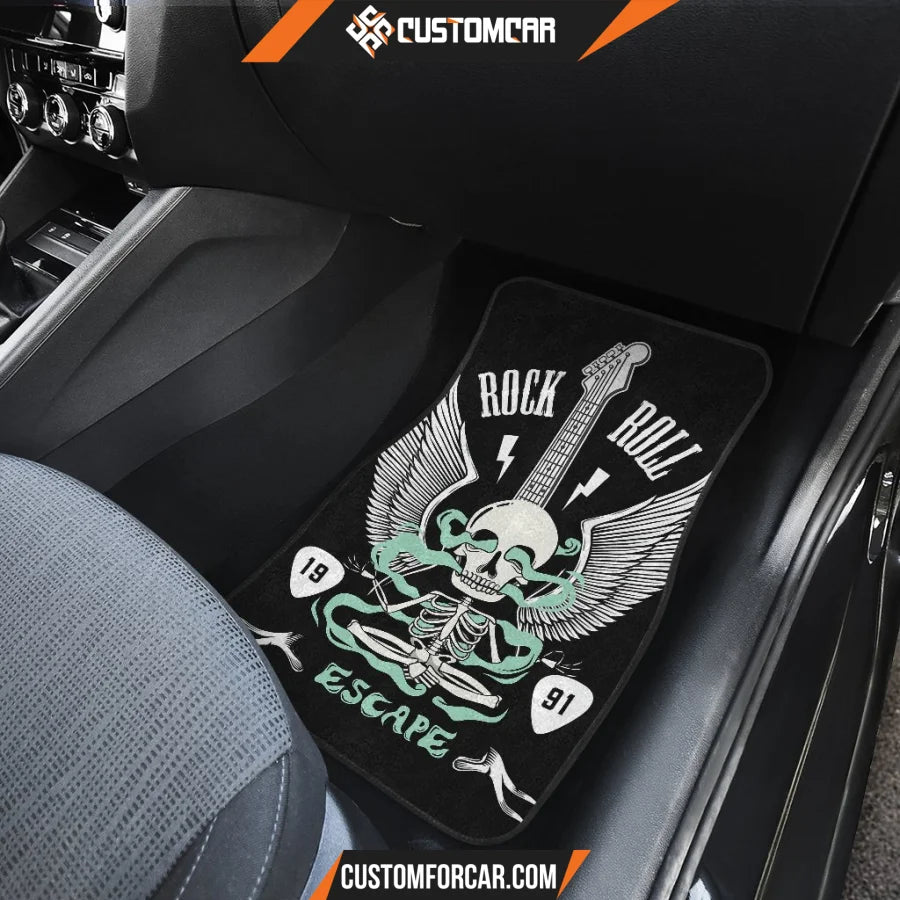 Escape Car Floor Mats  Rock N Roll Yoga Skeleton Wings Guitar Car Mats R042609 DECORINCAR 4