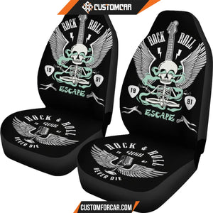 Escape Car Seat Covers  Rock N Roll Yoga Skeleton Wings Guitar Seat Covers R042611 DECORINCAR 4