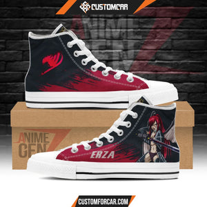 Fairy Tail Erza Scarlet High Top Shoes Custom Anime Sneakers