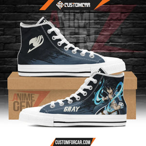 Fairy Tail Gray High Top Shoes Custom Anime Sneakers