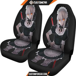 Fate/Stay Night Car Seat Covers Saber Fate Maid Suit Black Seat Covers R4803 DECORINCAR 4
