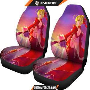 Fate/Stay Night Car Seat Covers Saber Fate Red Suit Warrior Seat Covers R4804 DECORINCAR 4