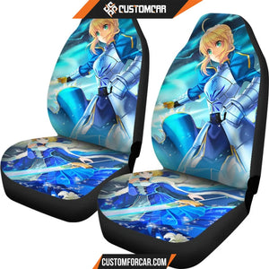 Fate/Stay Night Car Seat Covers Saber Fate Warrior In Winter Seat Covers R4805 DECORINCAR 4