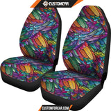 Feathers Colors Pattern Car Seat Covers R0313027 - New Car 