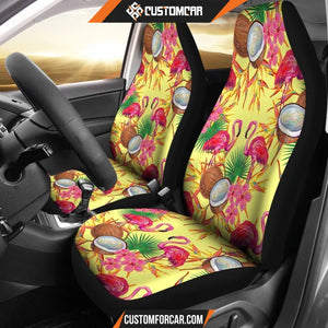 FLAMINGOS TROPICAL COCONUT CAR SEAT covers Car Accessories 