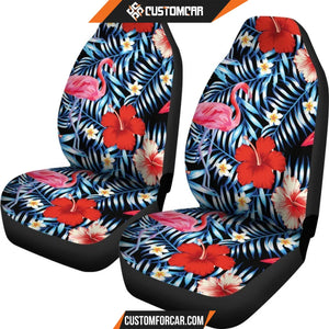 FLAMINGOS TROPICAL RED HIBISCUS CAR SEAT covers Car 