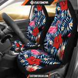 FLAMINGOS TROPICAL RED HIBISCUS CAR SEAT covers Car 