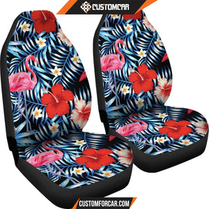FLAMINGOS TROPICAL RED HIBISCUS CAR SEAT covers Car 