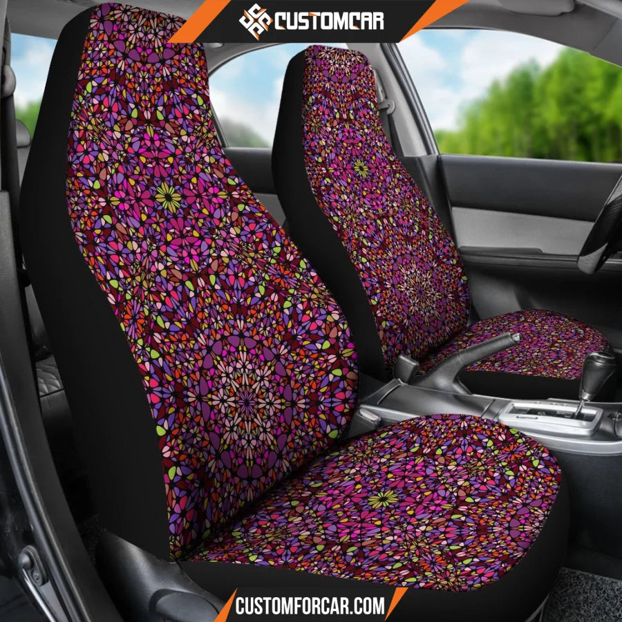 Flowery Mandala Mosaic Car Seat Covers DECORINCAR