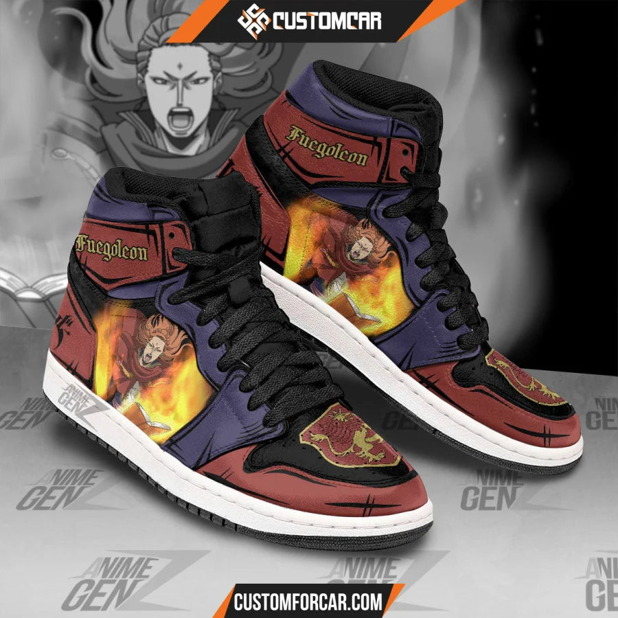 Fuegoleon Vermillion JD Sneakers Black Clover Custom Anime