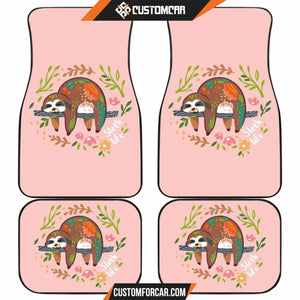 Funny Floral Sloth Can Sleep All Day Car Floor Mats Car 