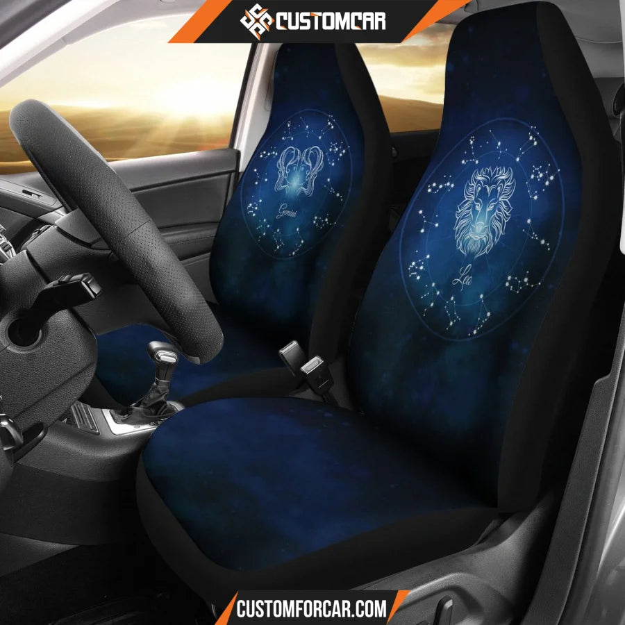 Gemini Zodiac Sign Car Seat Covers Decor For Car R031311 - 