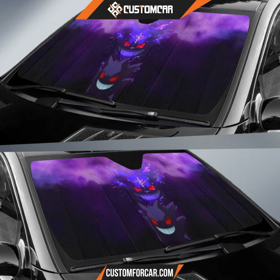 Gengar Pokemon Car Sun Shade Anime Car Accessories Custom