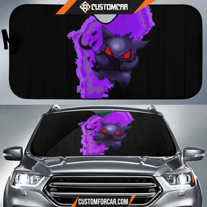 Gengar Pokemon Car Sun Shade Anime Car Accessories Custom