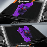 Gengar Pokemon Car Sun Shade Anime Car Accessories Custom