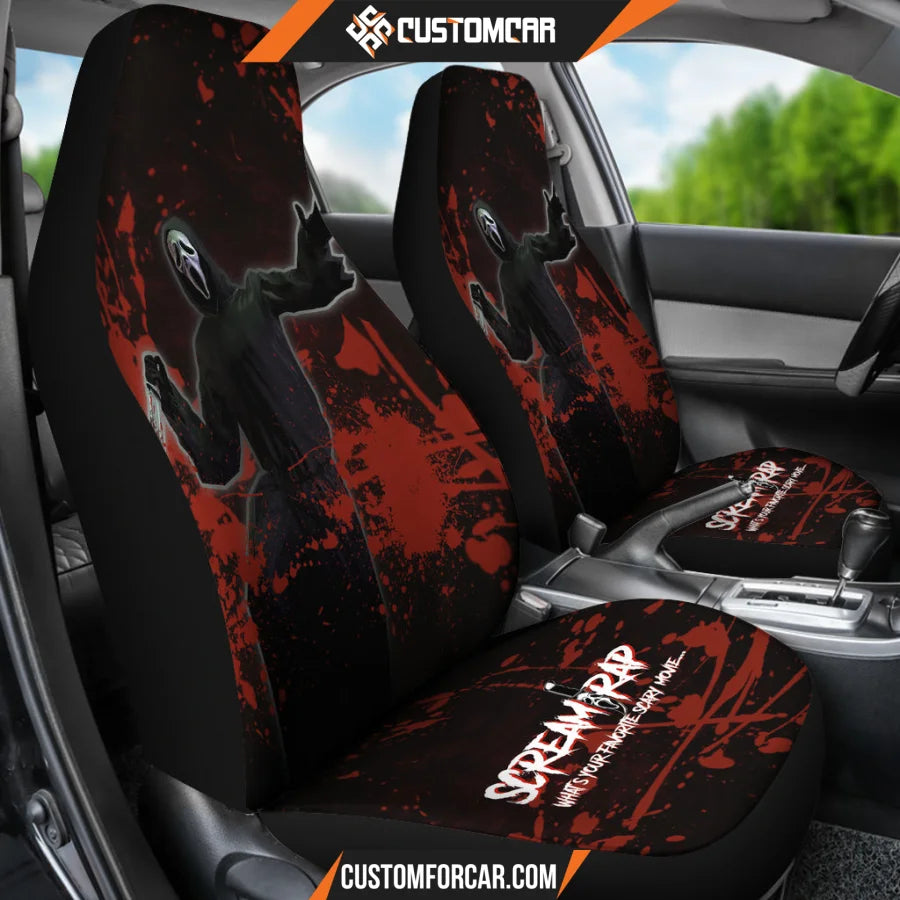 Ghostface Scream Car Seat Covers Horror Movie Car