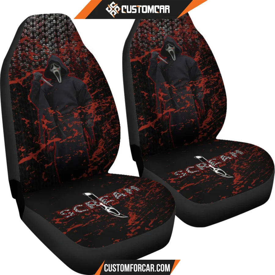 Ghostface Scream Car Seat Covers Horror Movie Car