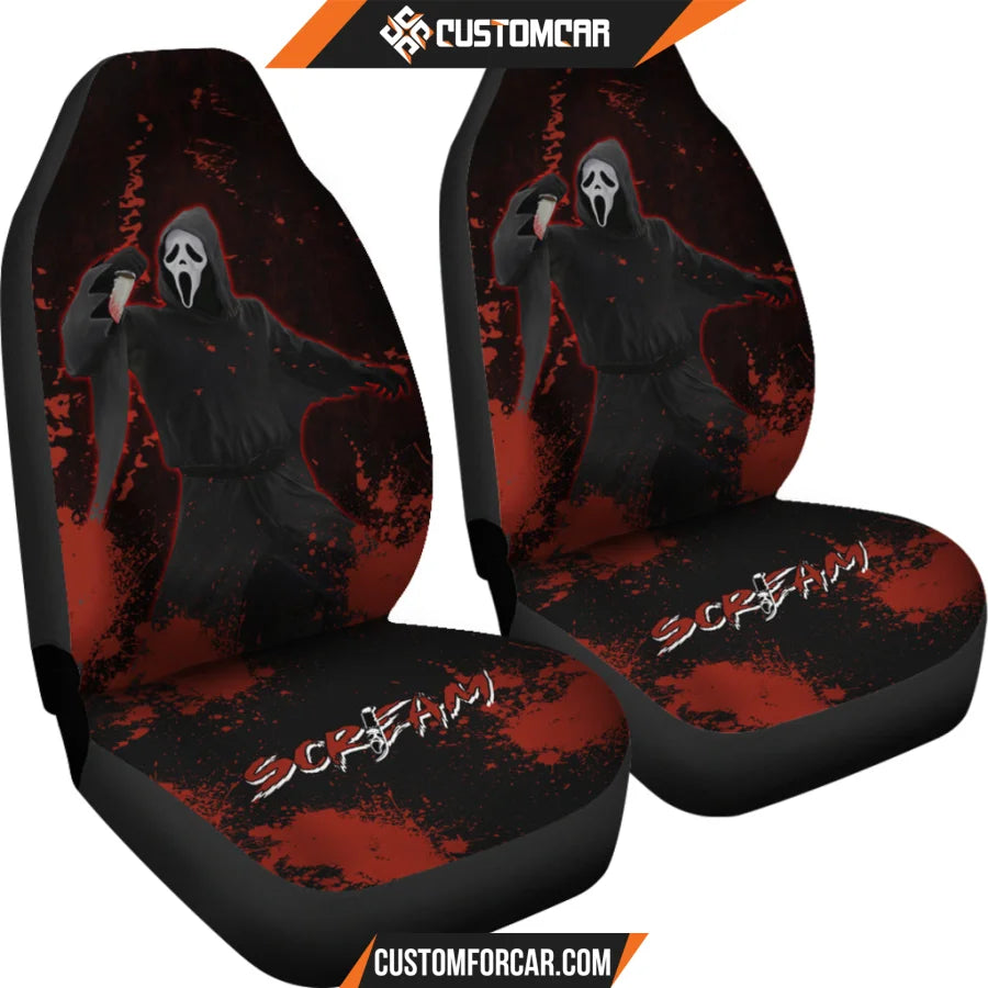 Ghostface Scream Car Seat Covers Horror Movie Car