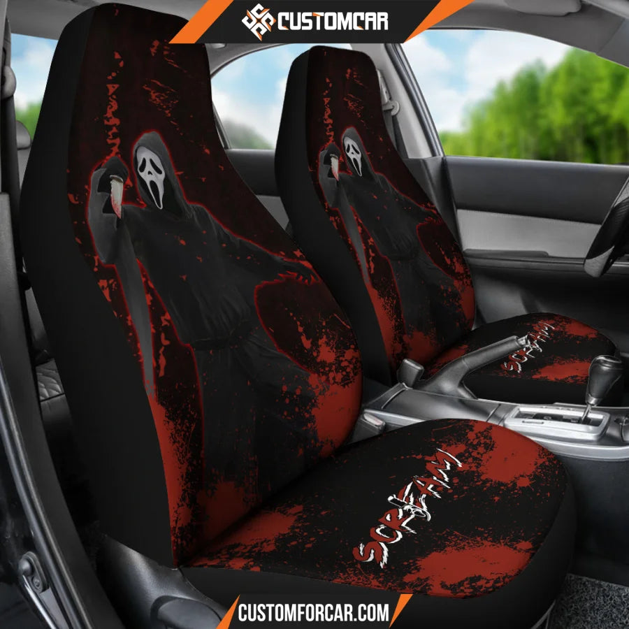 Ghostface Scream Car Seat Covers Horror Movie Car
