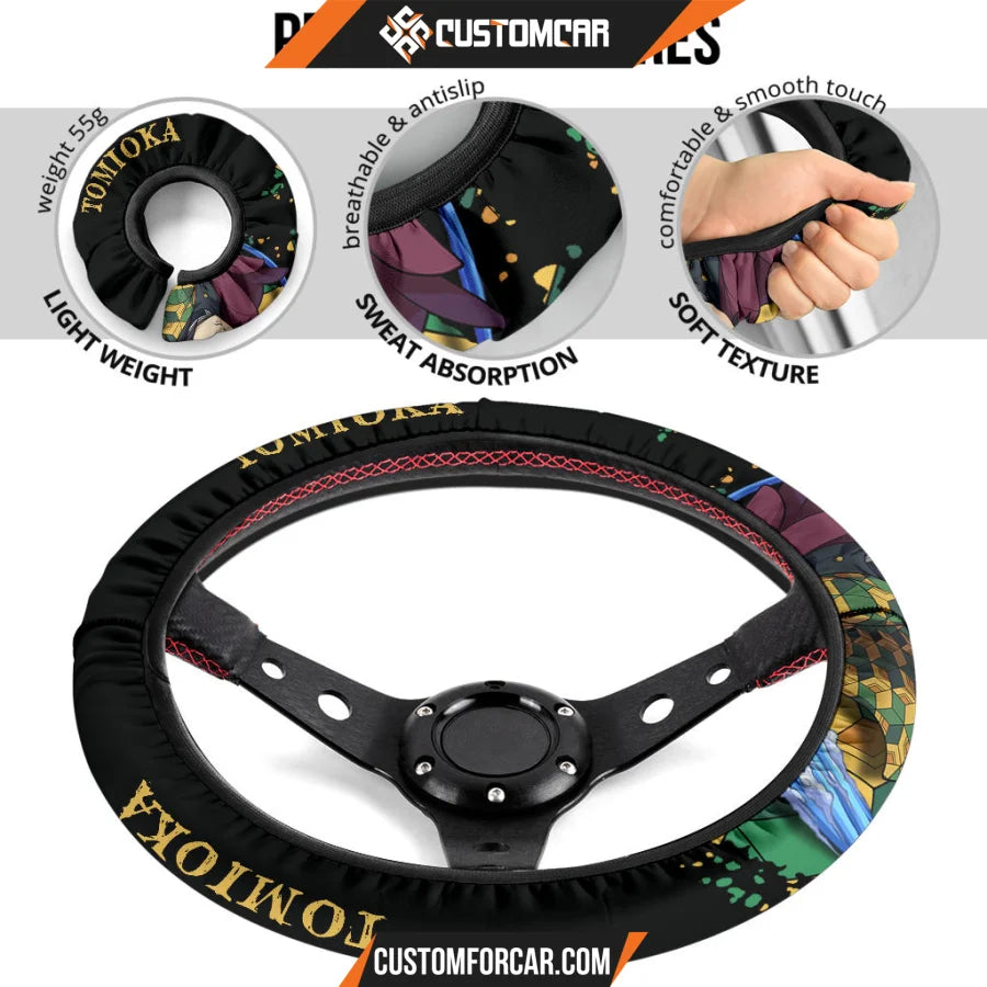 Giyuu Tomioka Demon Slayer Steering Wheel Cover Anime Car