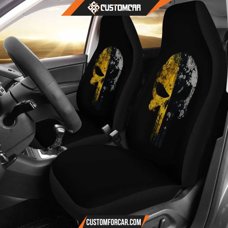 Gladiator Punisher Skull Car Seat Covers Decor For Car 