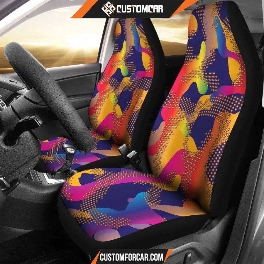 Glittering Army Dots Car Seat Covers DECORINCAR