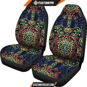 Glowing Rasta Mandala Car Seat Covers DECORINCAR