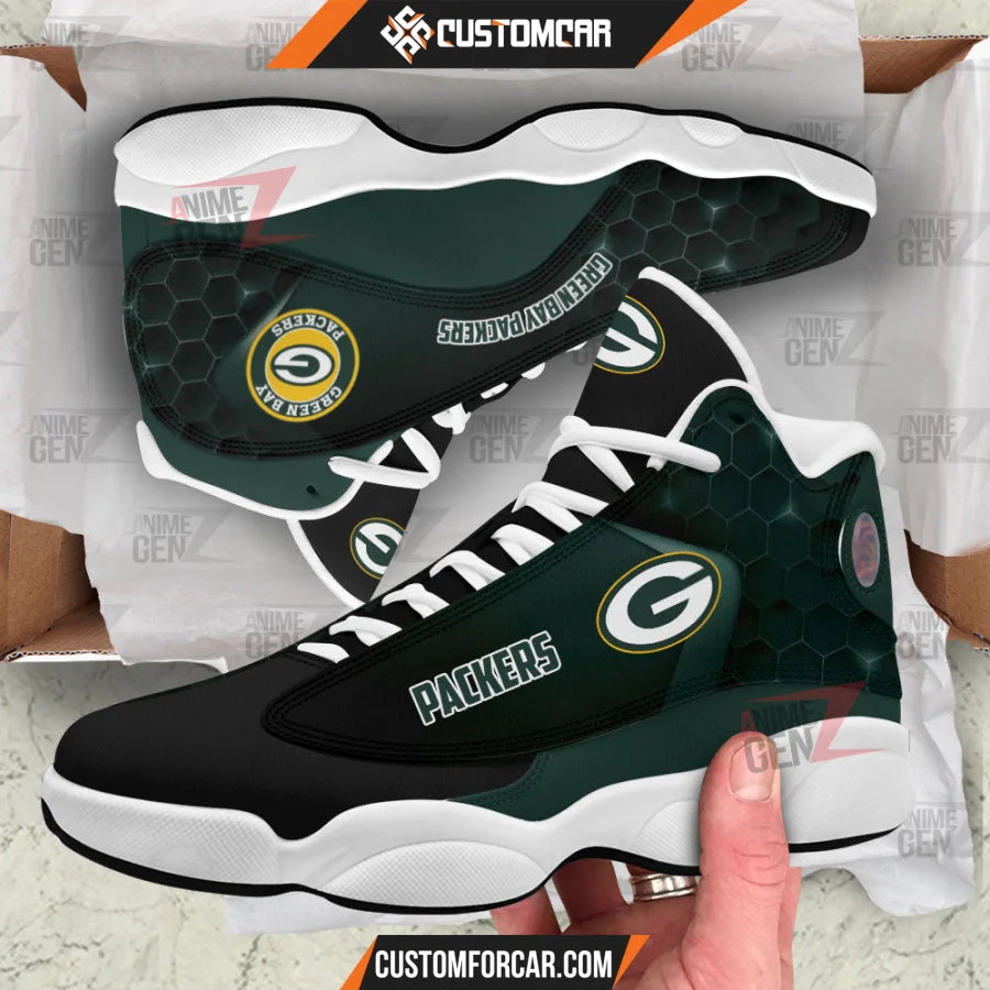Green Bay Packers Air Jordan 13 Sneakers NFL Custom Sport