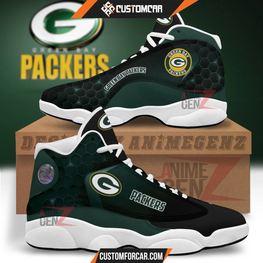 Green Bay Packers Air Jordan 13 Sneakers NFL Custom Sport