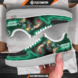 Green Bay Packers Air Sneakers Mascot Thunder Style Custom