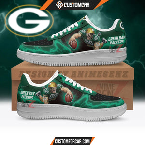 Green Bay Packers Air Sneakers Mascot Thunder Style Custom