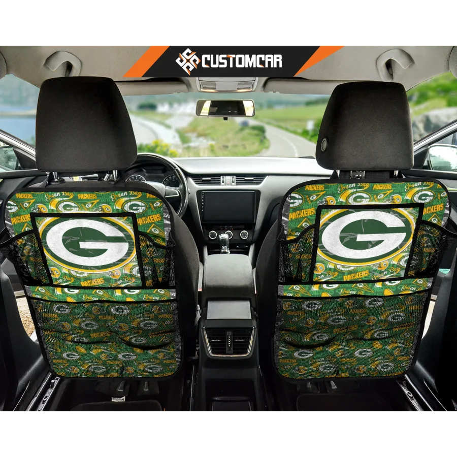 Green Bay Parkers Cartoon Back Seat Organizer Green Bay Parkers Car Ac –