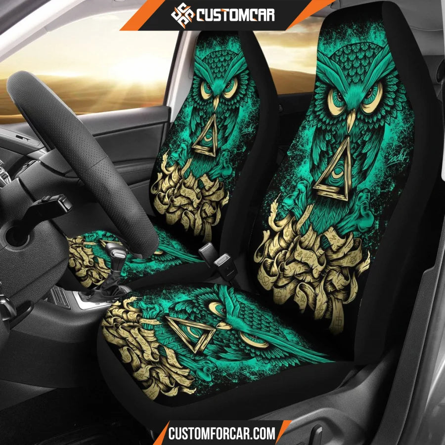 Green Luxury Owl Car Seat Covers DECORINCAR