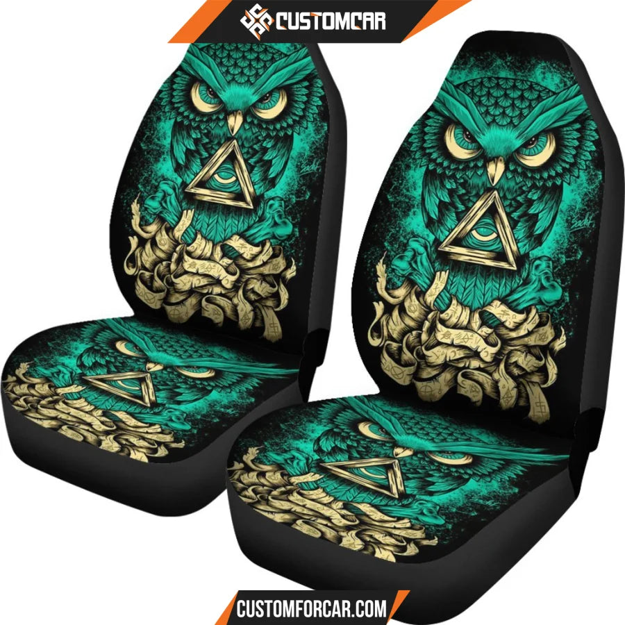 Green Luxury Owl Car Seat Covers DECORINCAR