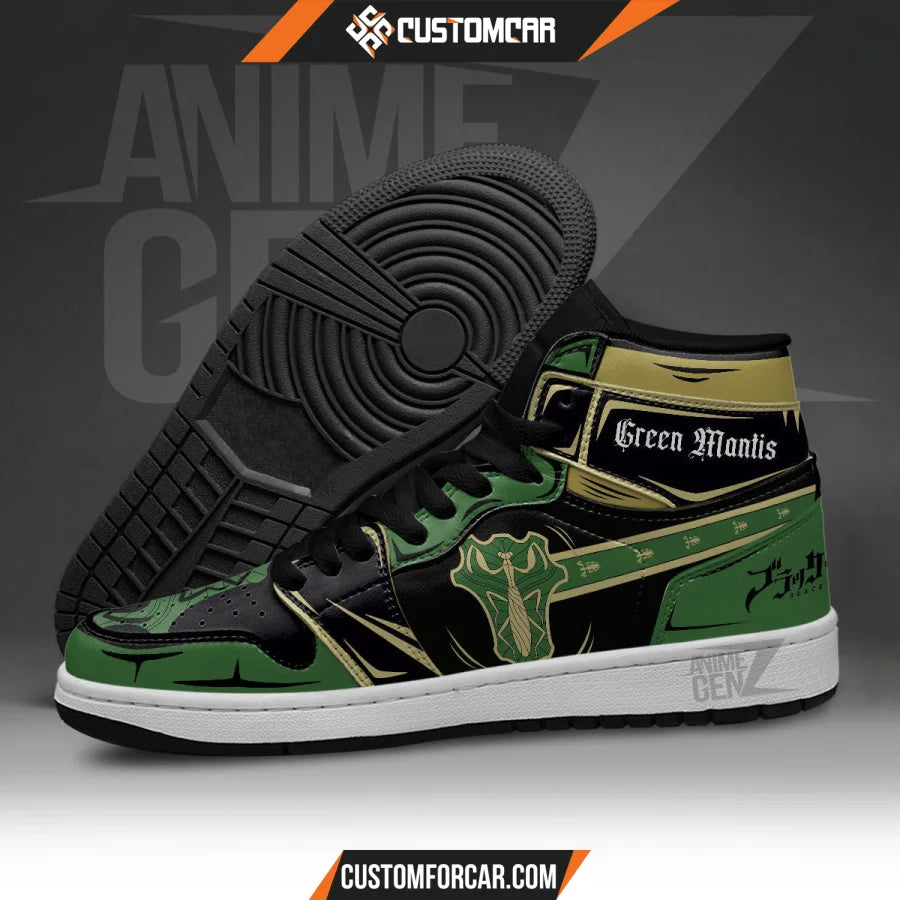 Green Mantis JD Sneakers Black Clover Custom Anime Shoes