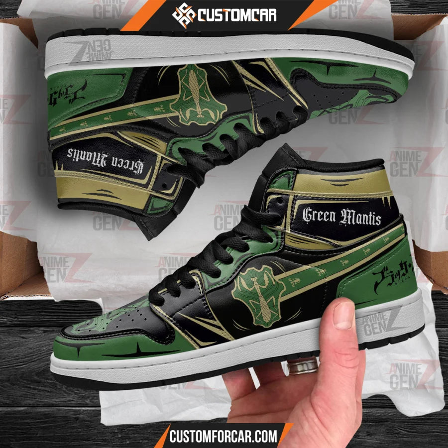 Green Mantis JD Sneakers Black Clover Custom Anime Shoes