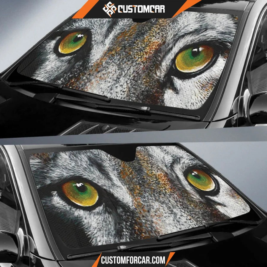 Green Wolf Eyes Car Sun Shades Auto