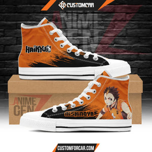 Haikyuu Nishinoya Yuu High Top Shoes Custom Anime Shoes