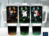 Halloween Characters The Nightmare Before Christmas Cartoon Personalized 40oz Tumbler With Handle and Straw