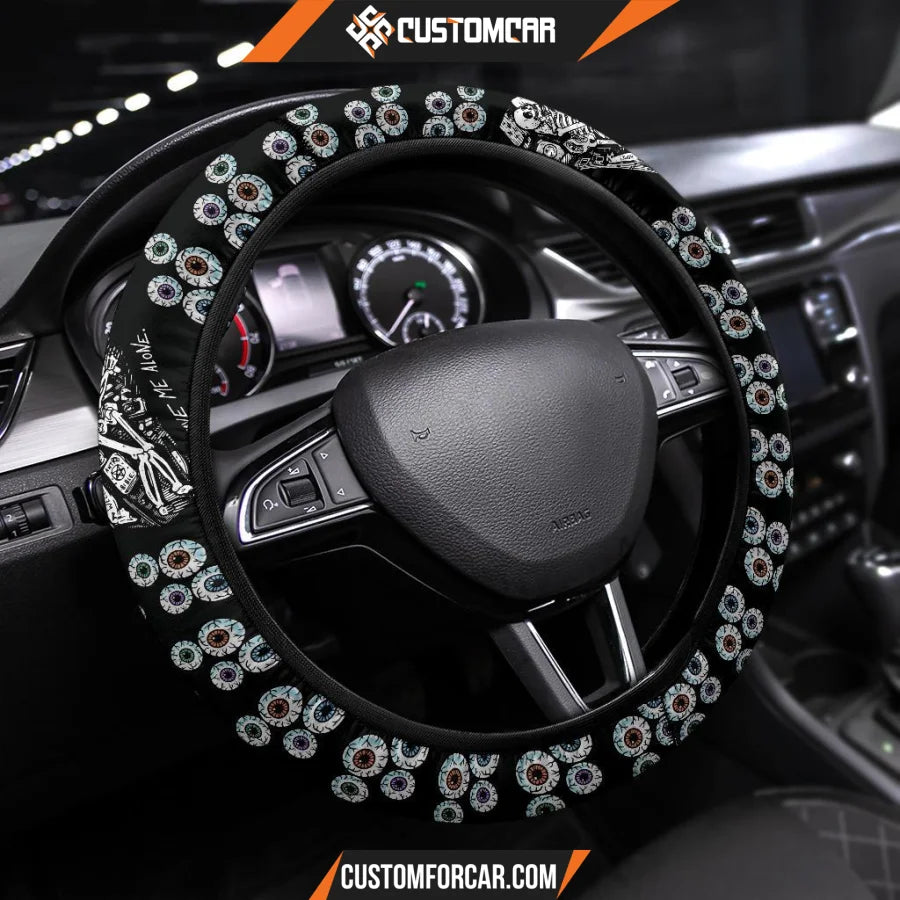 Halloween Steering Wheel Cover Skeleton In Coffin Leave