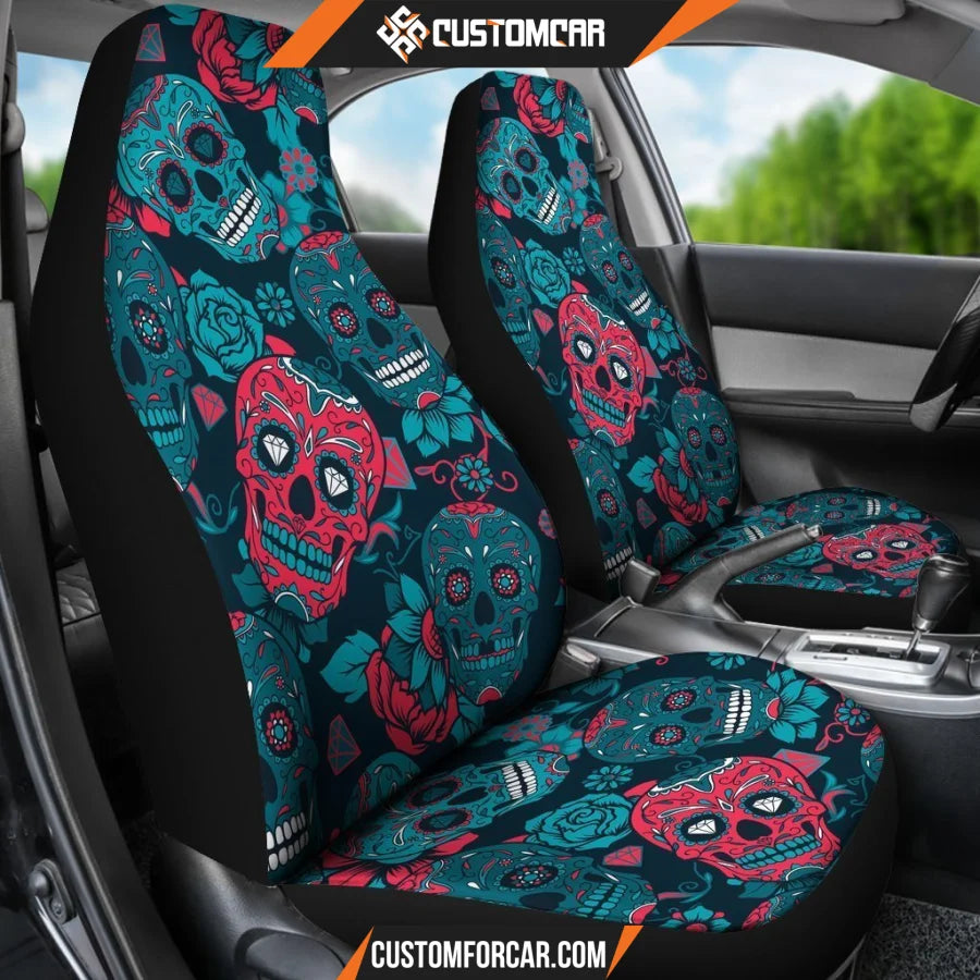 Halloween Sugar Skull Car Seat Covers R031307 - New Car Seat