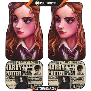 Harry Potter Car Floor Mats | Hermione Face Beauty Cheetah Artwork Car Mats R021908 DECORINCAR 1