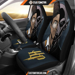 Harry Potter Car Seat Covers | Harry and Voldemort Cartoon Half Face Seat Covers R021904 DECORINCAR 1