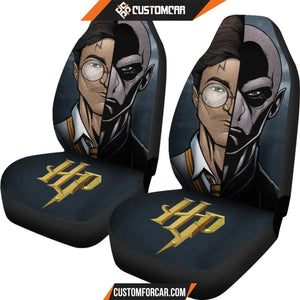 Harry Potter Car Seat Covers | Harry and Voldemort Cartoon Half Face Seat Covers R021904 DECORINCAR 4