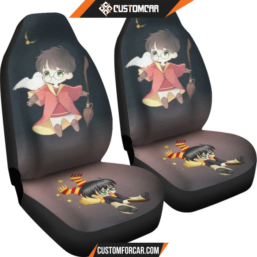 Harry Potter Car Seat Covers - Chibi Harry Anime Custom Seat